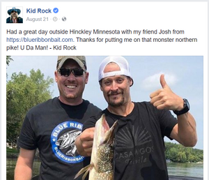 Kid Rock Calls Upon Blue Ribbon's Owner Josh Stevenson for Fishing Trip