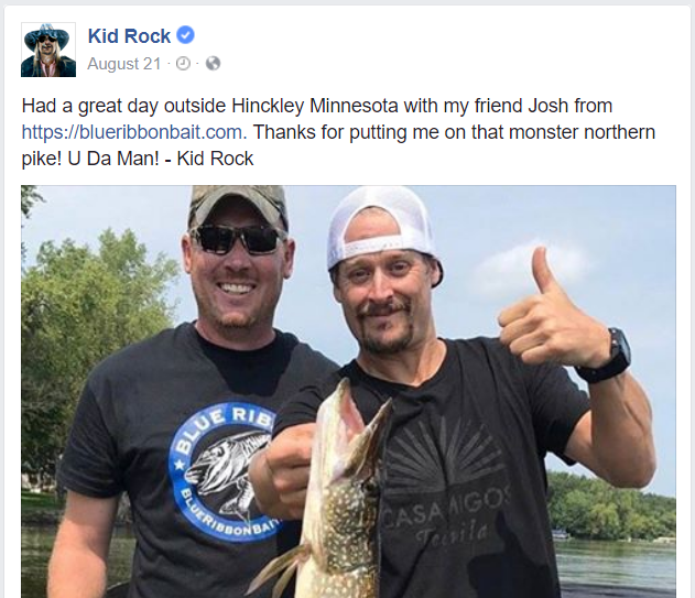 Kid Rock Calls Upon Blue Ribbon's Owner Josh Stevenson for Fishing Trip