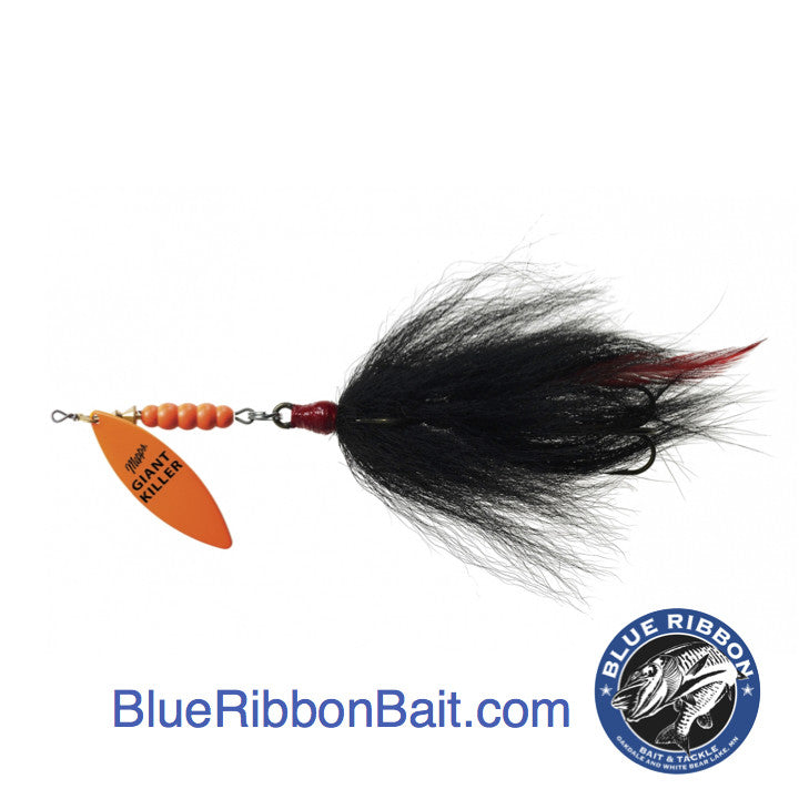 Musky Bucktail (Black Gold/Smooth) Muskie Pike Double 10 Inline Spinner  Musky Lures Baits Tackle